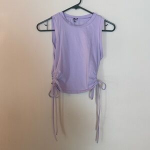 SHEIN Lavender Crop Top with Side Ties